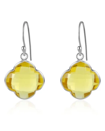 Cercei de argint veritabil cu topaz Capucine, Argintiu
