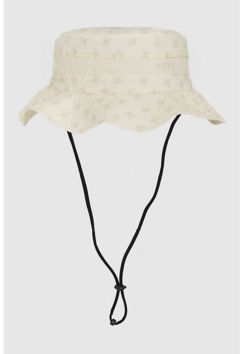 Palarie bucket unisex cu model, Bej deschis