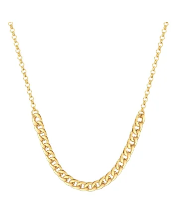 Colier placat cu aur de 14K, Auriu/Galben