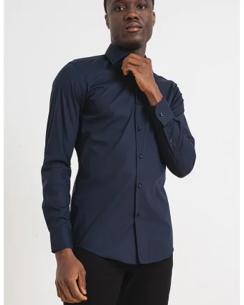 Camasa slim fit Hank Kent, Bleumarin