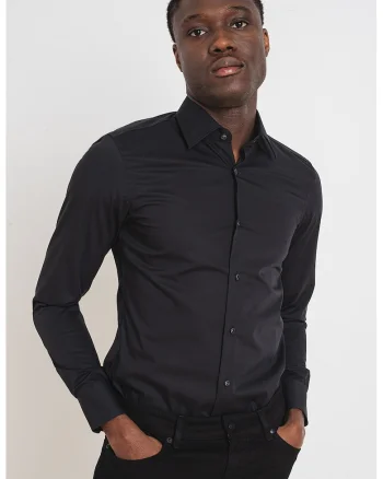 Camasa slim fit Hank Kent, Negru