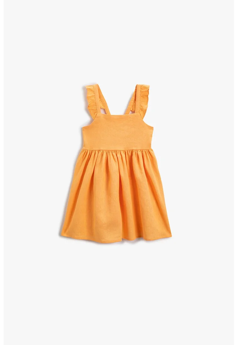 Rochie babydoll cu volane, Portocaliu