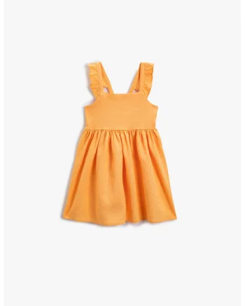 Rochie babydoll cu volane, Portocaliu