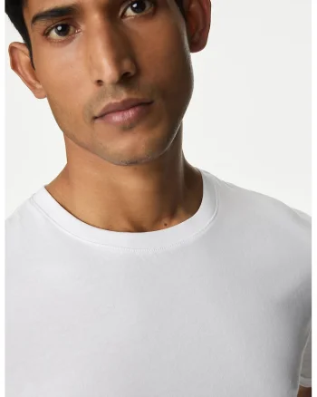 Tricou slim-fit din bumbac, Alb