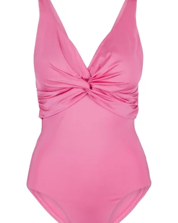 Costum de baie intreg cu detaliu rasucit 31375, Roz