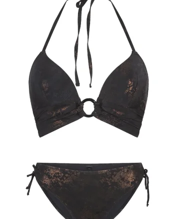 Costum de baie din doua piese, cu accente stralucitoare 31453, Negru/Multicolor