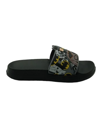 Papuci cu model Batman, Negru/Gri