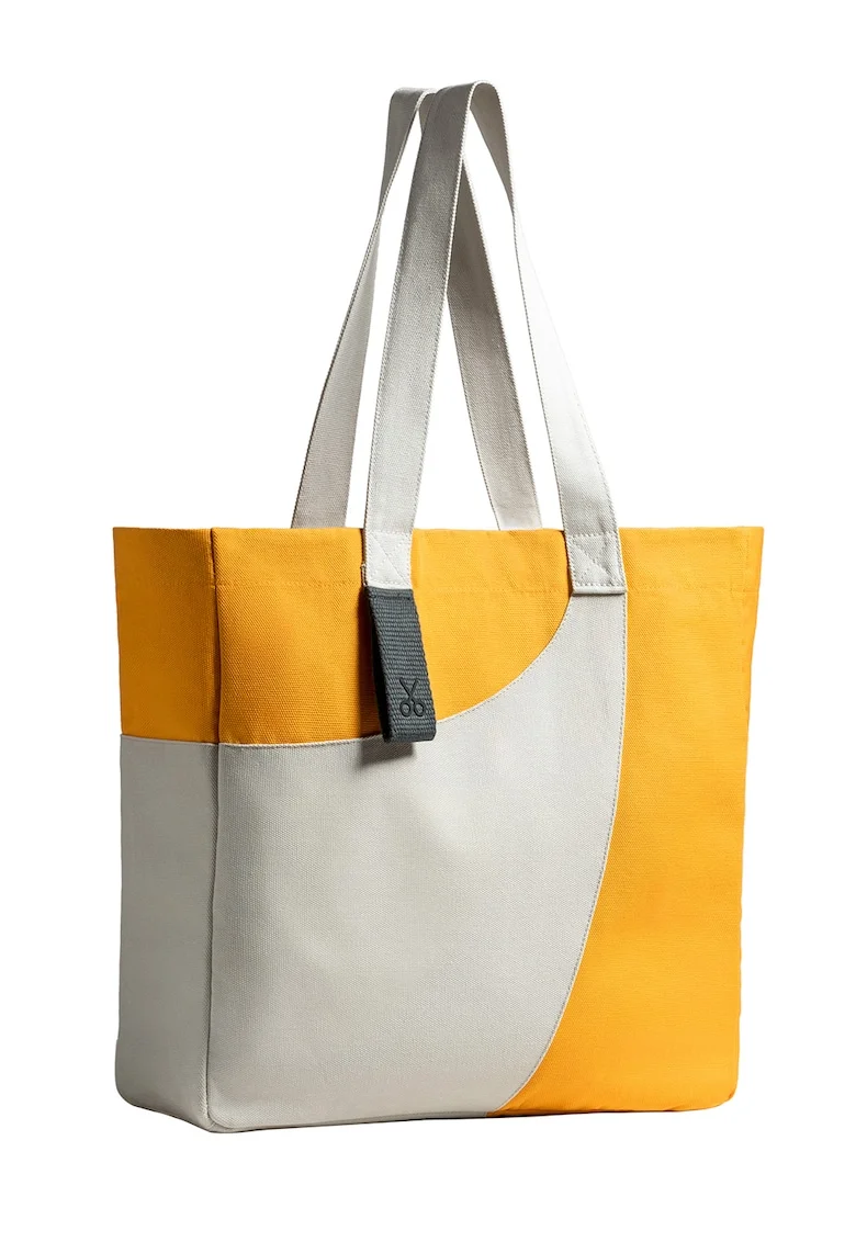 Geanta tote unisex Meclo, Gri deschis/Galben sofran