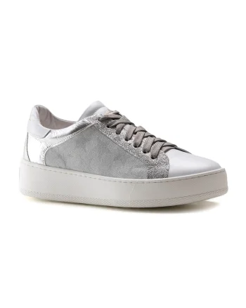 Pantofi sport de piele intoarsa cu imprimeu cu stele, Argintiu