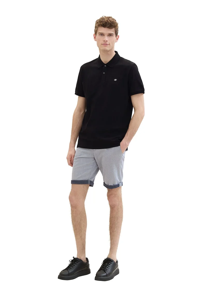 Pantaloni chino slim fit cu buzunare, Alb/Albastru inchis