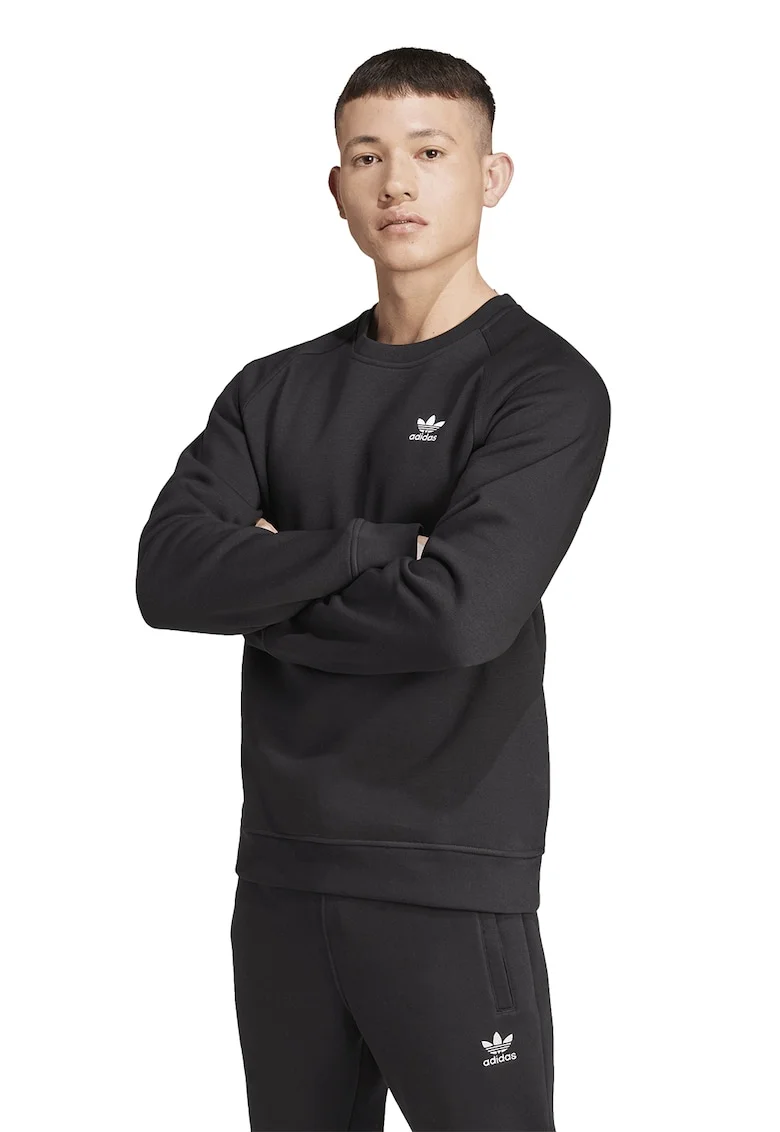 Bluza de trening cu decolteu la baza gatului si maneci raglan, Gri antracit