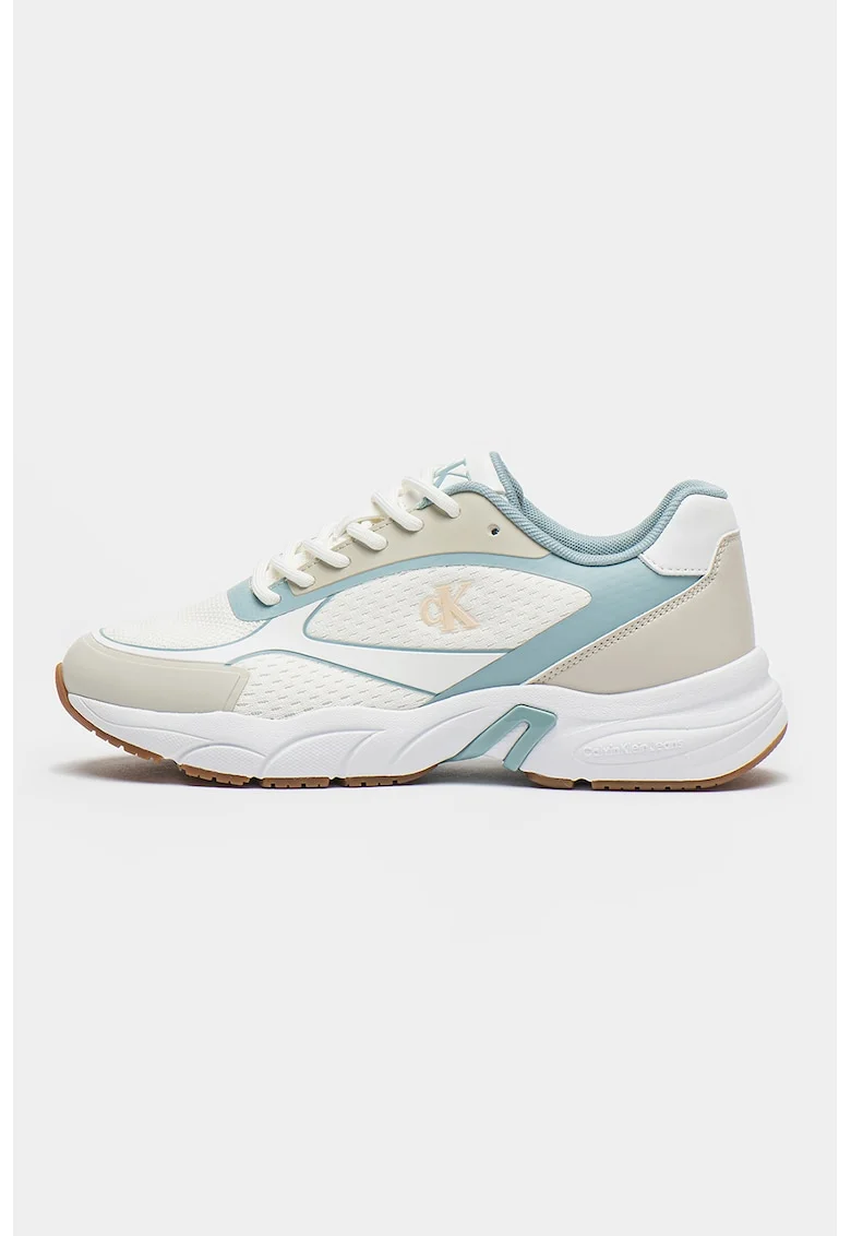 Pantofi sport retro, pentru tenis, Alb/Albastru pastel/Grej