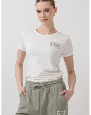 Tricou cu decolteu la baza gatului, Alb