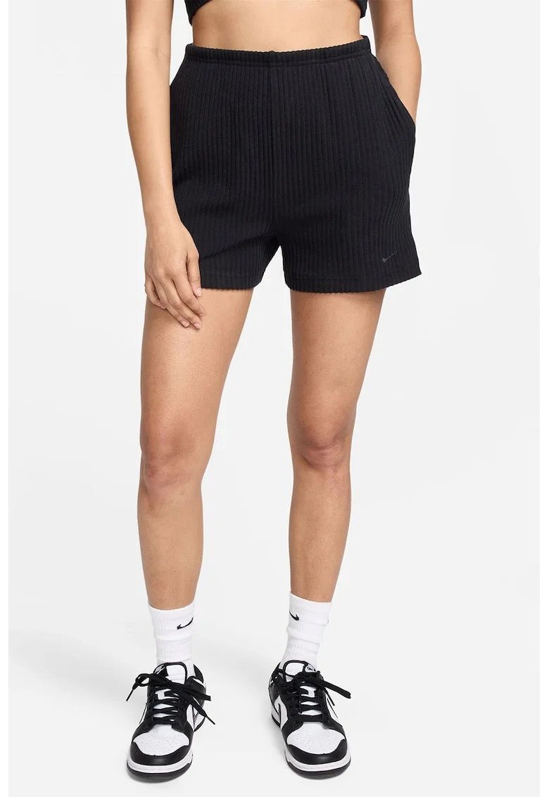 Pantaloni scurti cu talie inalta, Negru