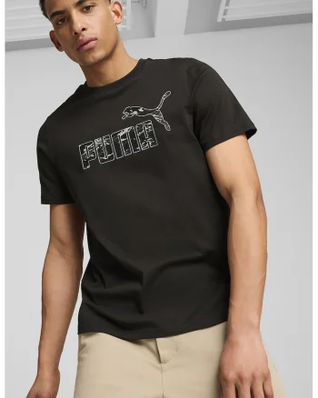 Tricou cu imprimeu logo Camo, Negru