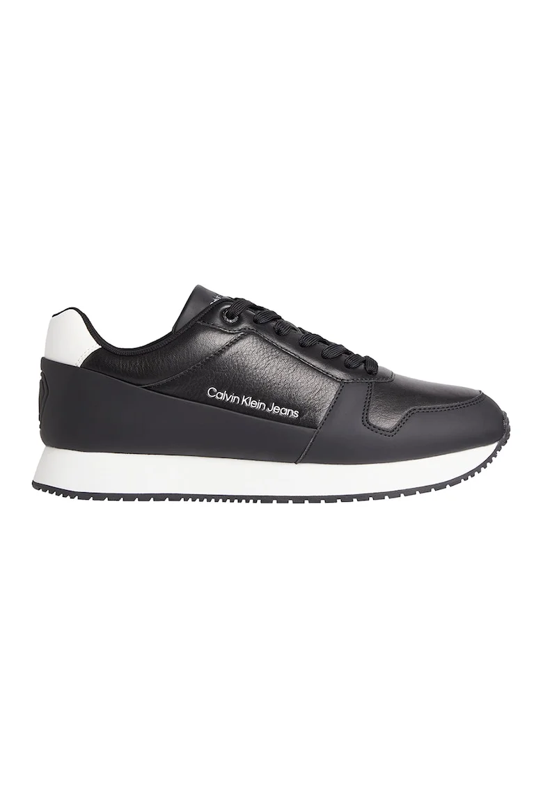 Pantofi sport low-cut de piele Retro Runner, Negru