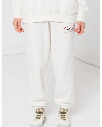 Pantaloni de trening relaxed fit cu snur de ajustare, Alb