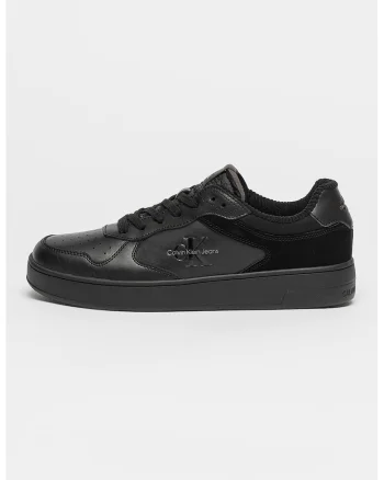 Pantofi sport low-cut cu garnituri de piele intoarsa, Negru