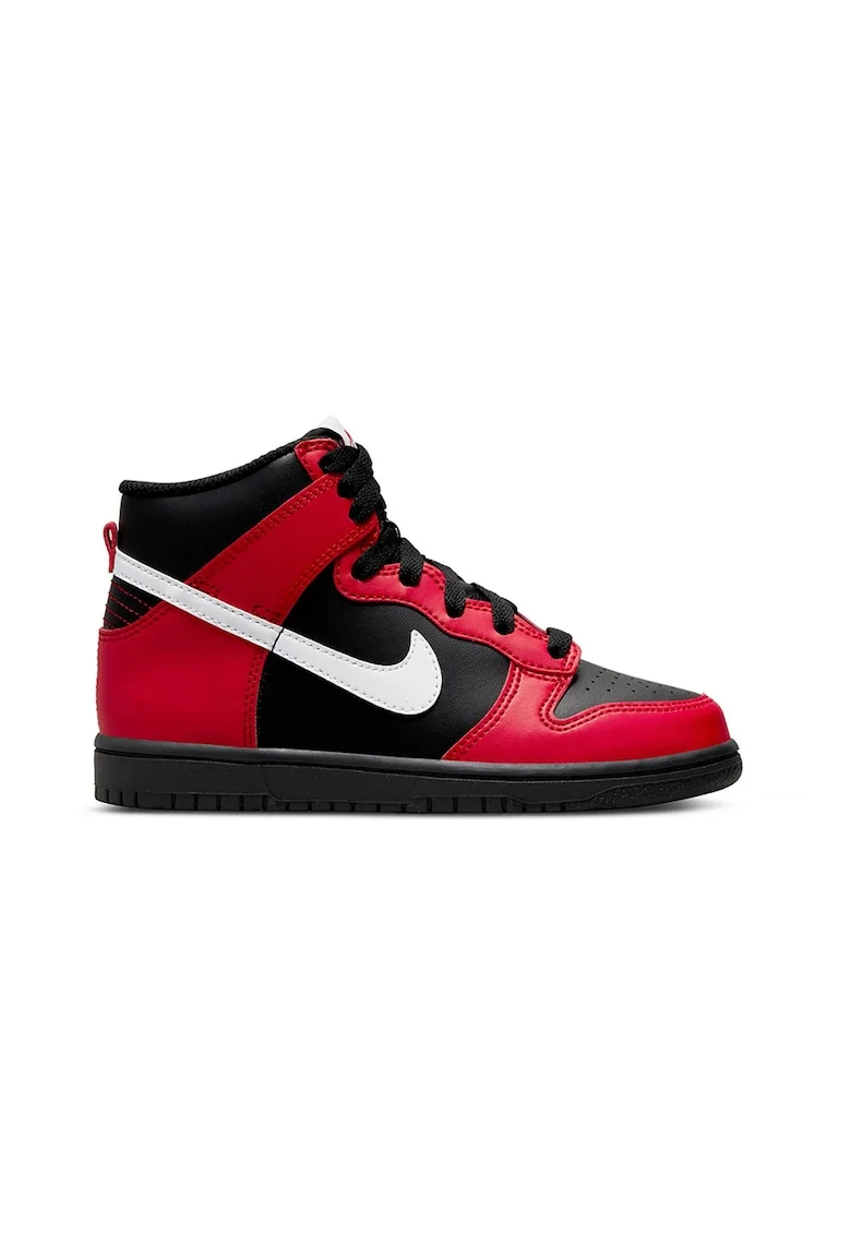 Pantofi sport high-cut din piele ecologica Dunk High, Rosu/Alb/Negru