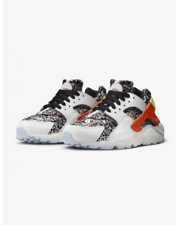 Pantofi sport cu model Huarache, Alb/Negru/Portocaliu