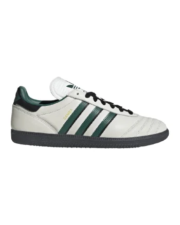 Pantofi sport din piele cu logo Samba, Alb fildes/Negru/Verde inchis