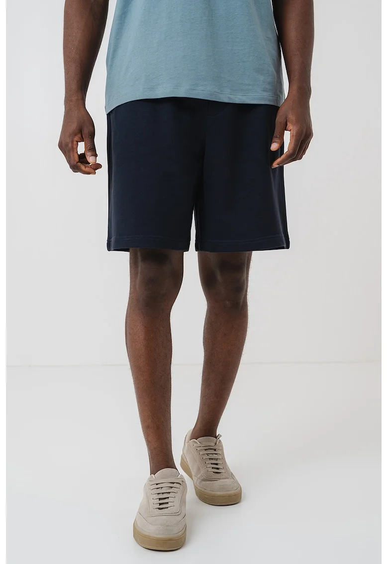 Pantaloni scurti relaxed-fit cu snur in talie, Albastru ultramarin