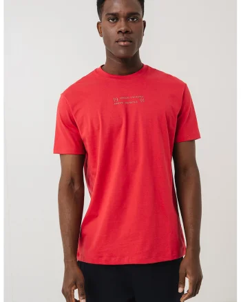 Tricou din bumbac cu logo, Coral