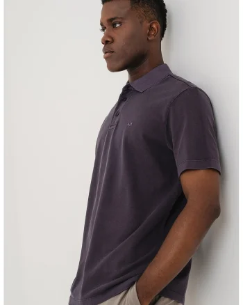 Tricou polo cu logo discret, Violet deschis