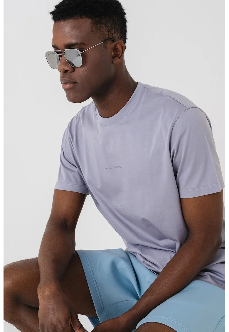 Tricou regular-fit cu model uni, Lila