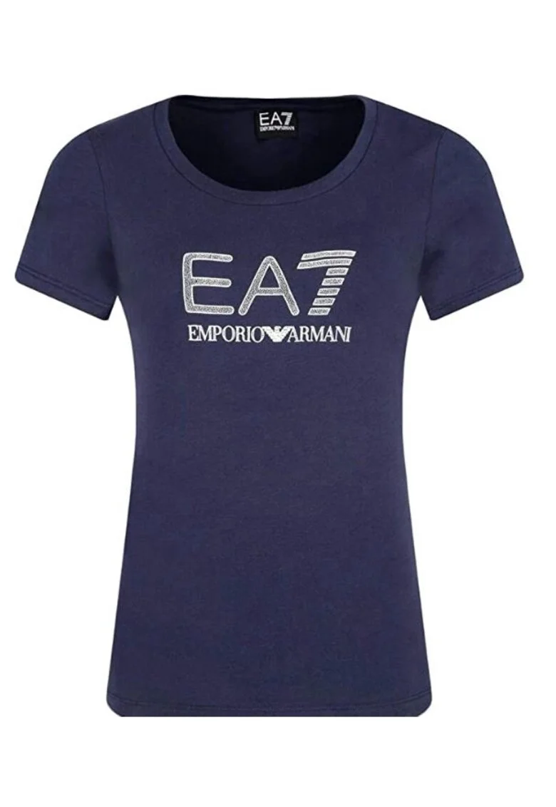 Tricou slim fit cu logo sclipitor,