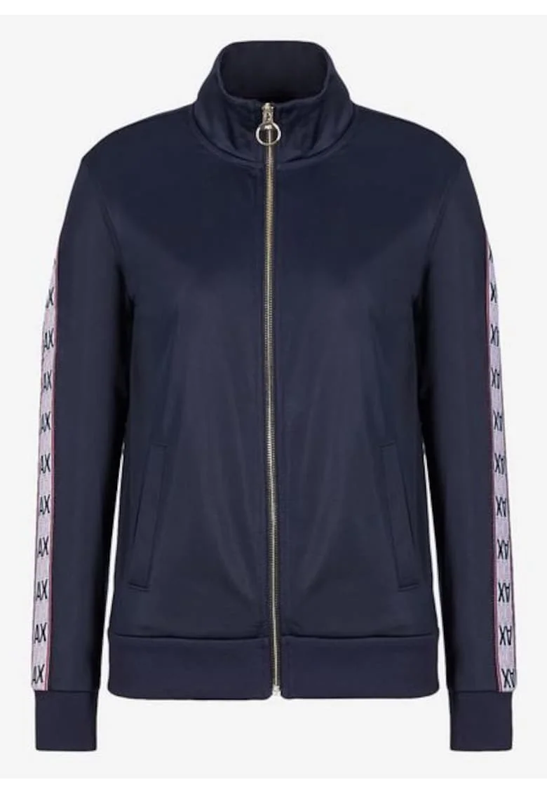 Bluza sport cu fermoar si logo,