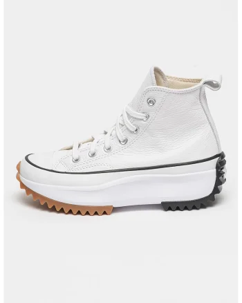 Tenisi flatform de piele cu logo, Alb optic