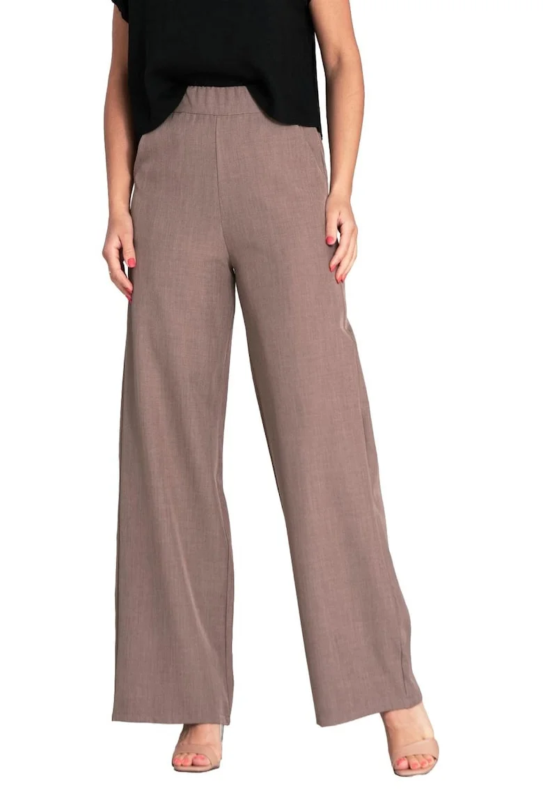 Pantaloni dama,  textil, maro,