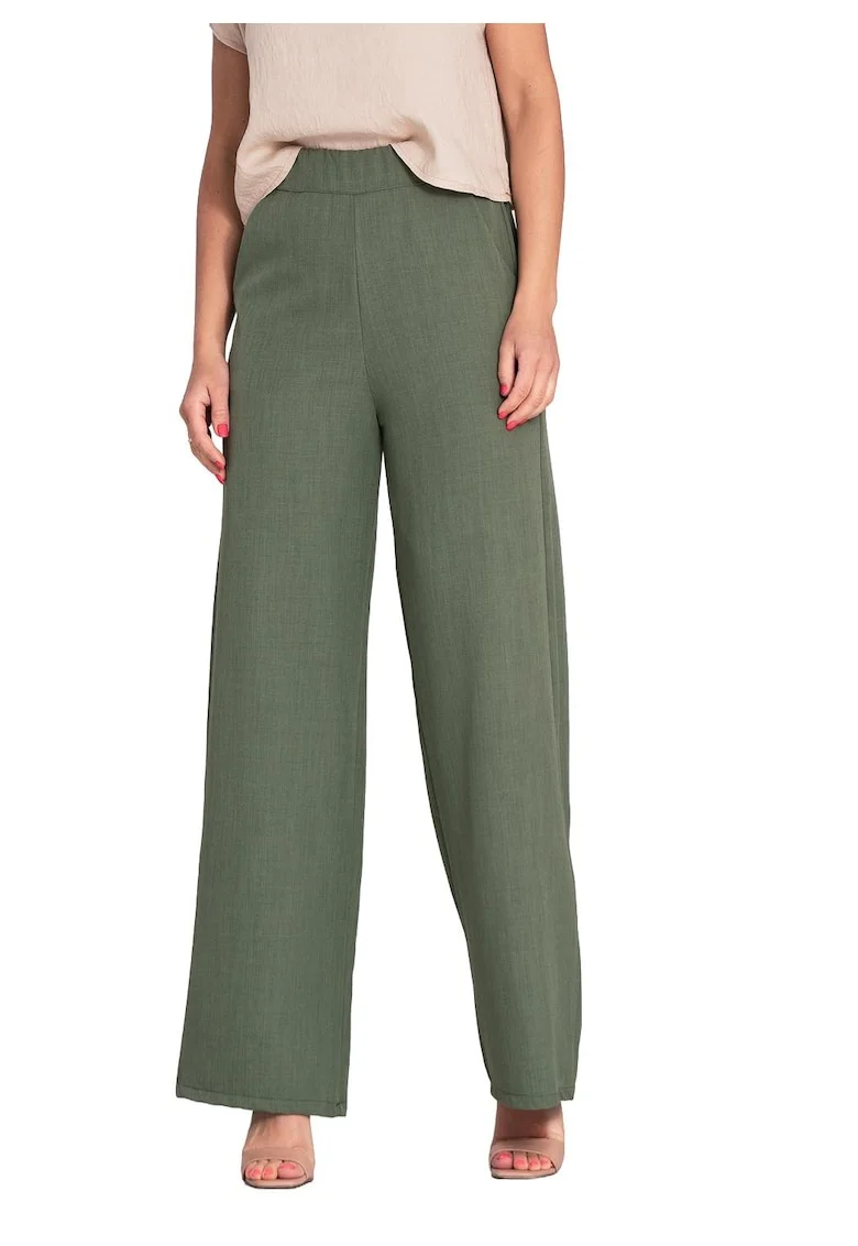 Pantaloni dama,  textil, verde,