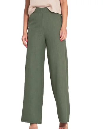 Pantaloni dama,  textil, verde,
