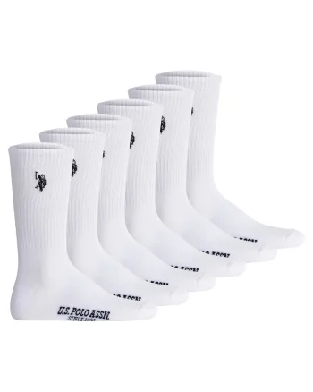 Set de sosete lungi cu imprimeu logo - 6 perechi, Alb