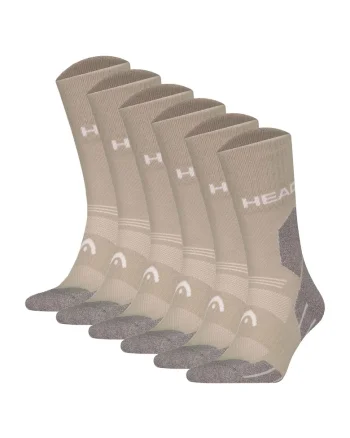 Set de sosete unisex pentru drumetii - 6 perechi, Maro taupe