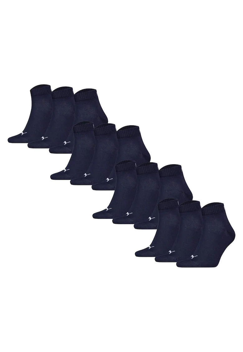 Set de sosete scurte unisex - 12 perechi, Alb/Albastru ultramarin