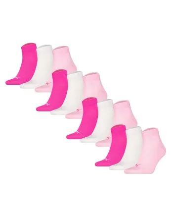 Set de sosete scurte unisex - 12 perechi, Alb/Roz
