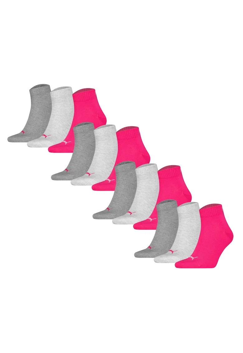 Set de sosete scurte unisex - 12 perechi, Gri/Roz