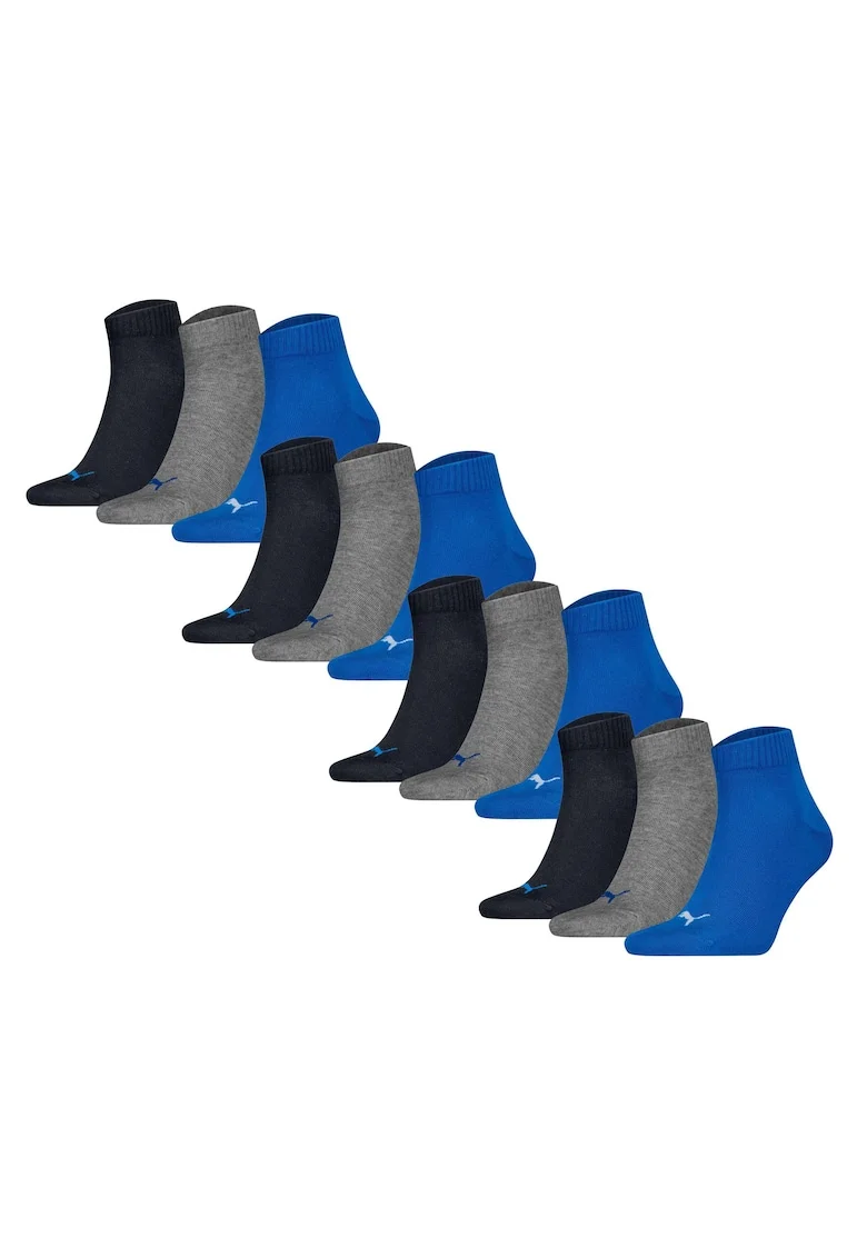 Set de sosete scurte unisex - 12 perechi, Gri/Albastru