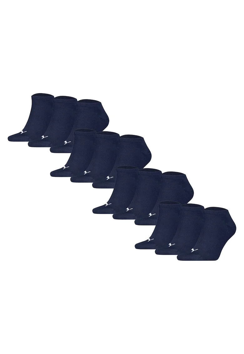 Set de sosete unisex pana la glezna - 12 perechi, Alb/Bleumarin
