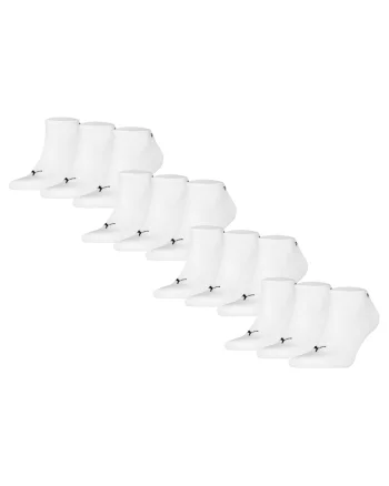 Set de sosete unisex pana la glezna cu amortizare - 12 perechi, Alb