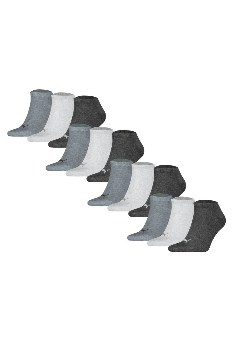 Set de sosete unisex pana la glezna - 12 perechi, Gri