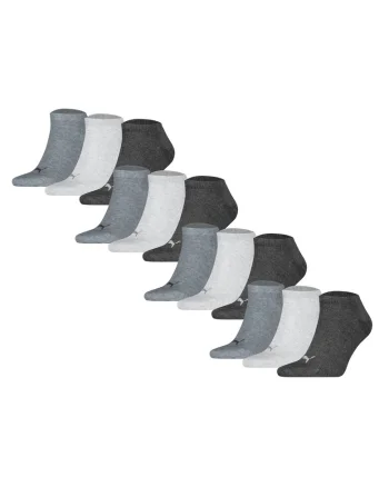 Set de sosete unisex pana la glezna - 12 perechi, Gri