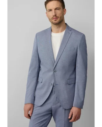 Sacou barbati cu model fin si croiala Regular Fit, Albastru deschis