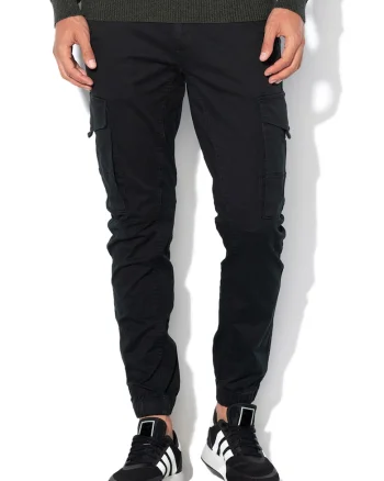 Pantaloni cargo slim fit Paul, Negru