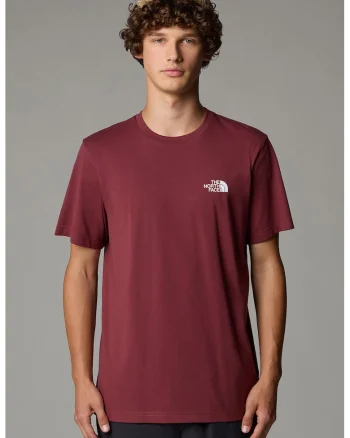 Tricou din amestec de bumbac cu decolteu la baza gatului, Visiniu