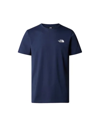 Tricou din amestec de bumbac cu decolteu la baza gatului, Bleumarin