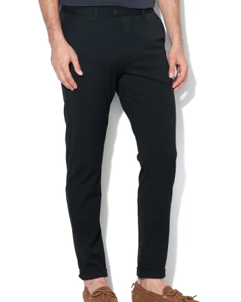 Jack&Jones, Pantaloni chino slim fit cu buzunare oblice Marco, Negru